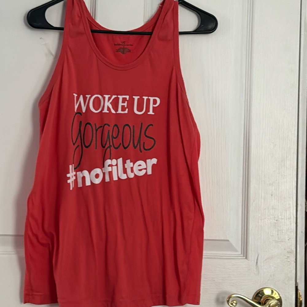 red sleep tank top